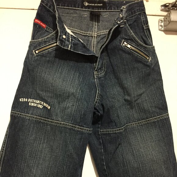 VINTAGE EXCO PATCHWORK WIDE LEG JEANS SIZE 26 - Picture 2 of 11